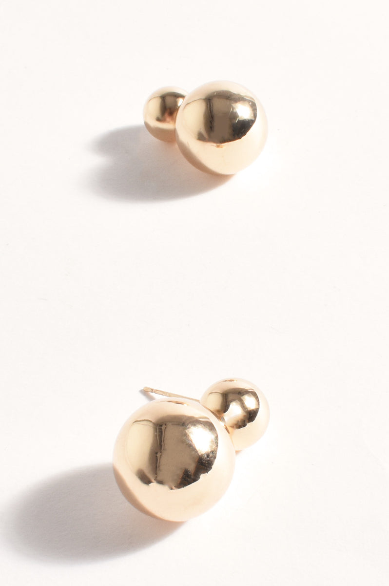 The Double Drop Earrings in Gold