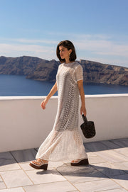 Rio Lace Maxi Dress (White)