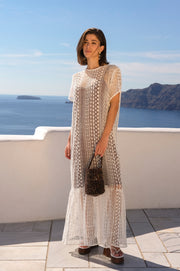 Rio Lace Maxi Dress (White)