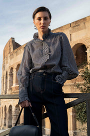 Maeve Stripe Shirt (Navy)