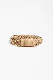 Plaited Thin Waist Belt (Camel)
