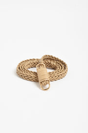 Plaited Thin Waist Belt (Camel)