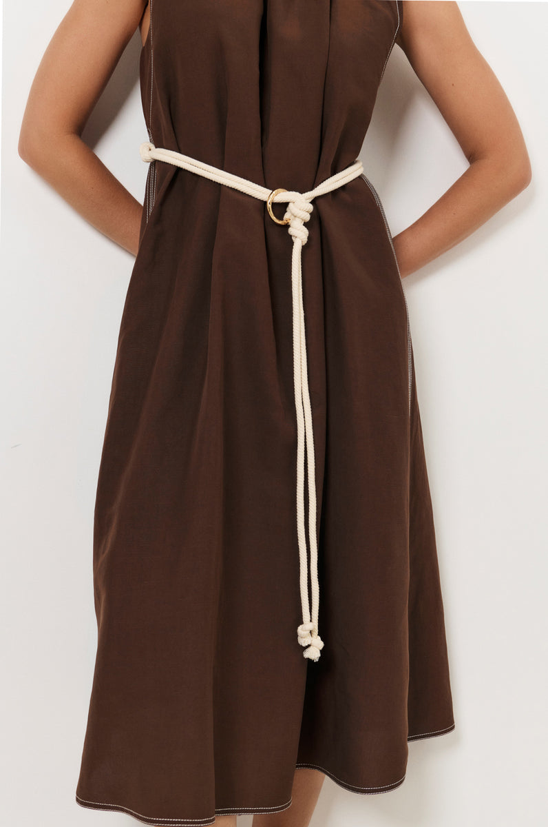 Ring Front Rope Belt in Natural | adorne