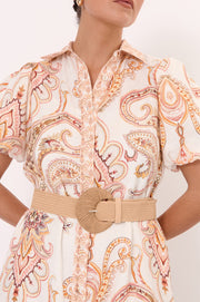 Woven Buckle Stretch Belt (Camel)