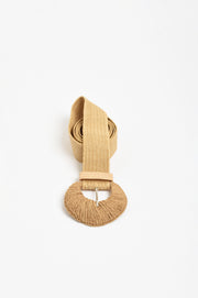Woven Buckle Stretch Belt (Camel)