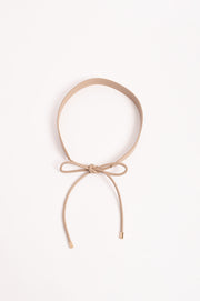 Tie Front Wide Back Belt (Camel)