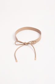 Tie Front Wide Back Belt (Camel)