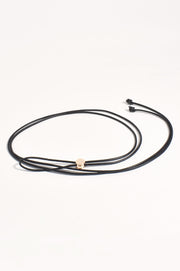 Metal Disc Tie Front Belt (Black)