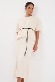 Metal Disc Tie Front Belt (Black)