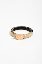 Disc Buckle Long Belt (Cream/Gold)
