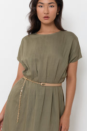 Panel and Chain Adjustable Belt (Camel)