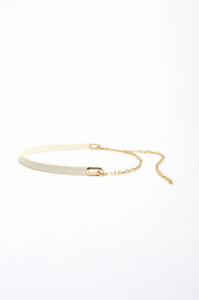 Panel and Chain Adjustable Belt (White)