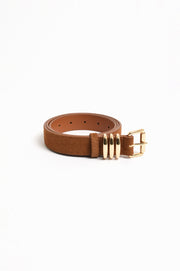 Kory Suede Jeans Belt (Tan/Gold)