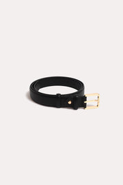 Riley Metal Buckle Jeans Belt (Black/Gold)