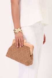 Hinged Metal Statement Wave Bangle (Gold)