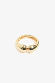 Hinged Front Metal Bangle (Gold)