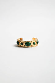 Resin Set Metal Bangle (Green)