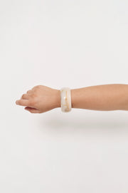 Marble Resin Wide Bangle (Stone/Camel)