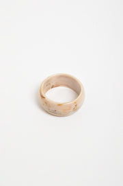 Marble Resin Wide Bangle (Stone/Camel)