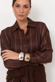 Wide Bevelled Metal Event Cuff (Gold)