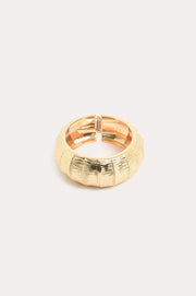 Weave Pattern Hinged Bangle (Gold)