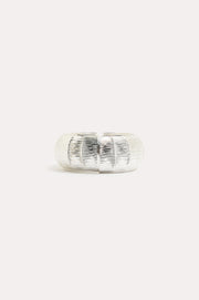 Weave Pattern Hinged Bangle (Silver)