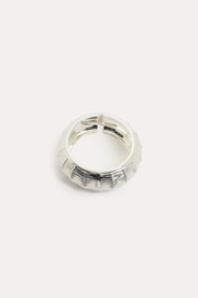 Weave Pattern Hinged Bangle (Silver)