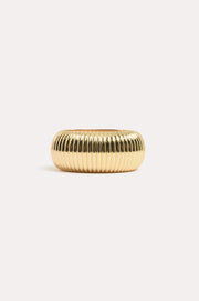 Ridged Metal Event Bangle (Gold)
