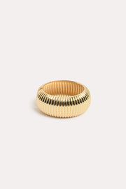Ridged Metal Event Bangle (Gold)