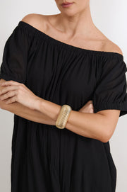 Ridged Metal Event Bangle (Gold)