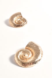 Spiral Shell Event Earrings (Gold)