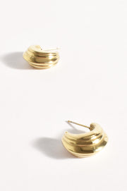 Mini Ribbed Hoop Earrings (Gold)