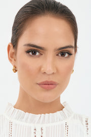 Mini Ribbed Hoop Earrings (Gold)