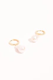 Freshwater Baroque Pearl Hoops (Gold)