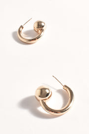 Metal Ball End Mini Hoops (Gold)