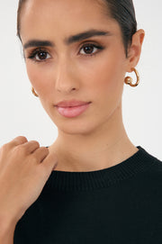 Metal Ball End Mini Hoops (Silver)