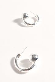 Metal Ball End Mini Hoops (Silver)