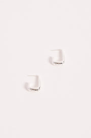 Diamante Set Curved Front Earrings (Silver/Crystal)