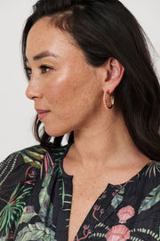 Stone Edge Event Hoops (Pink)