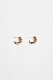 Jewel Front Mini Hoops (Crystal/Gold)