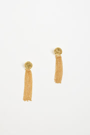 Long Event Chain Tassel Earrings (Gold)