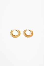 Metal Tassel Edge Hoops (Gold)