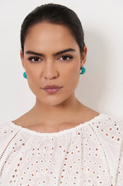 Painted Metal Curved Hoops (Turquoise)