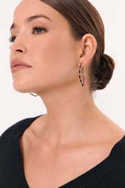 Enamel Metal Bevelled Hoops (Black)