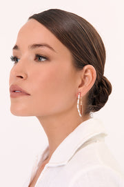 Enamel Metal Bevelled Hoops (White)