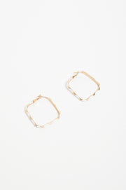 Enamel Metal Bevelled Hoops (White)