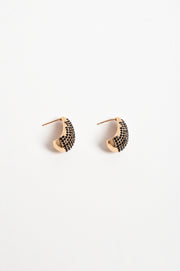 Cairo Diamante Teardrop Earrings (Black)