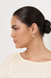 Freshwater Pearl Mini Hoops (Cream/Gold)