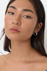 Mini Organic Shape Hoops (Silver)