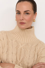 Trio Rows Mini Earrings (Gold)